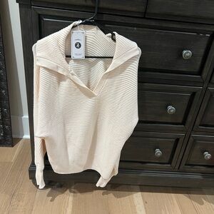 Elegant Cream V-Neck Sweater for Women